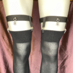 2-Clip Garters with 1 Leg Strap and Spider Charm