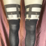 4-Clip Garters with 2 Leg Straps and Cherry Charm
