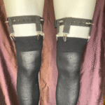 4 clip 1 leg strap garters with spikes
