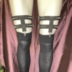 T front Y back 2 leg strap garters with spikes