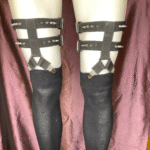 Y front Y back 2 leg strap garters with spikes