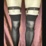 2-Clip Garters with 1 Leg Strap and Moon Charm