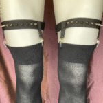 2 clip 1 leg strap garters with spikes