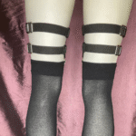 2-Clip Garters with 2 Leg Straps and Weed Charm - Image 2