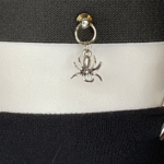 2-Clip Garters with 1 Leg Strap and Spider Charm - Image 4