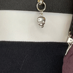 4-Clip Garters with 2 Leg Straps and Skull Charm - Image 4