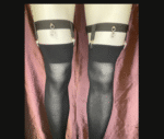2-Clip Garters with 1 Leg Strap and Cat Charm