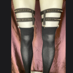 2 clip 2 leg strap garters with spikes