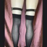 2-Clip Garters with 1 Leg Strap and Cat Charm - Image 2