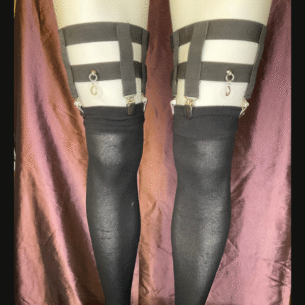 4-Clip Garters with 2 Leg Straps and Moon Charm